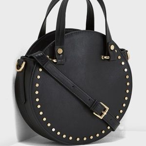 Topshop Studded Black Faux Leather Bag